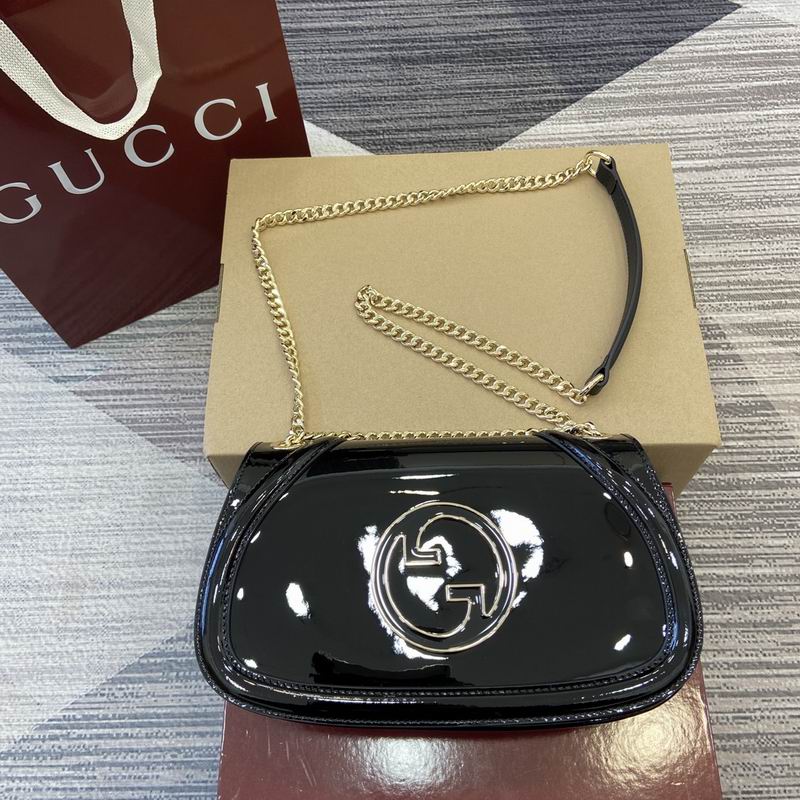 Gucci Black Interlocking G Chain Shoulder Bag