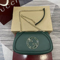 Gucci Dark Green GG Chain Shoulder Bag
