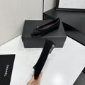 Chanel Classic Ballet Flats in Black Suede & Patent Leather