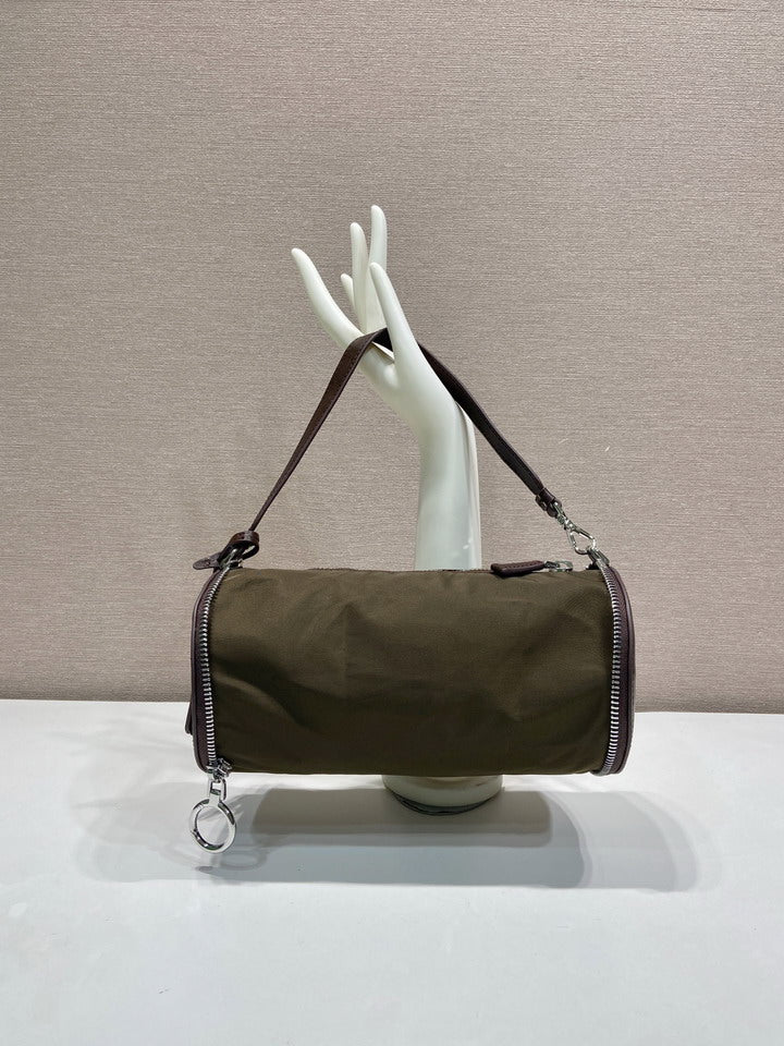 Nylon Cylinder Shoulder Bag