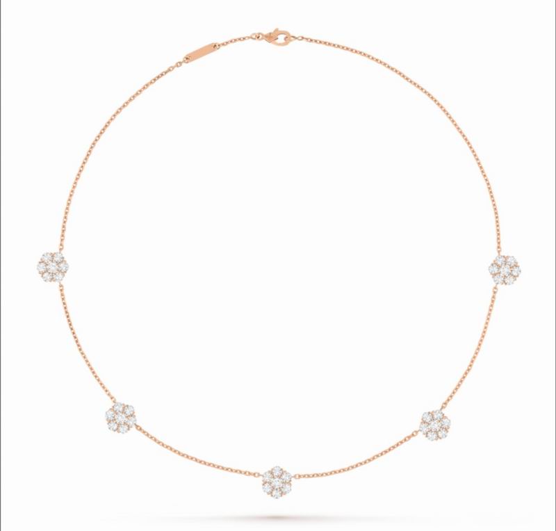 Van Cleef & Arpels Floral Cluster Station Necklace